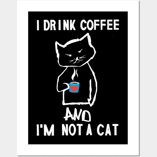 Cats and coffee cat lover coffee lover Wall Art by Tom´s TeeStore